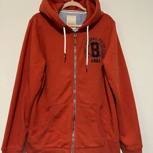 Esprit Zip-Up Hoodie 'Jacket TRAYNE' in Orange Size XL men